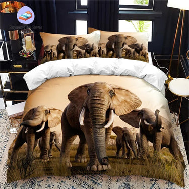 Housse de Couette Eléphant Troupeau